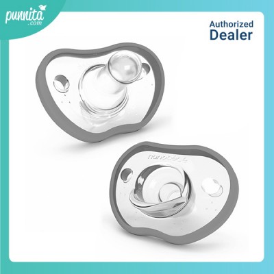 Nanobebe Flexy Pacifiers จุกนมซิลิโคน สำหรับเด็กแรกเกิด - 3 เดือน สี Grey